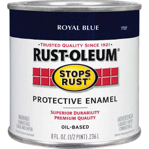 Rust-Oleum Stops Rust Oil Based Gloss Protective Rust Control Enamel, Royal Blue, 1/2 Pt.