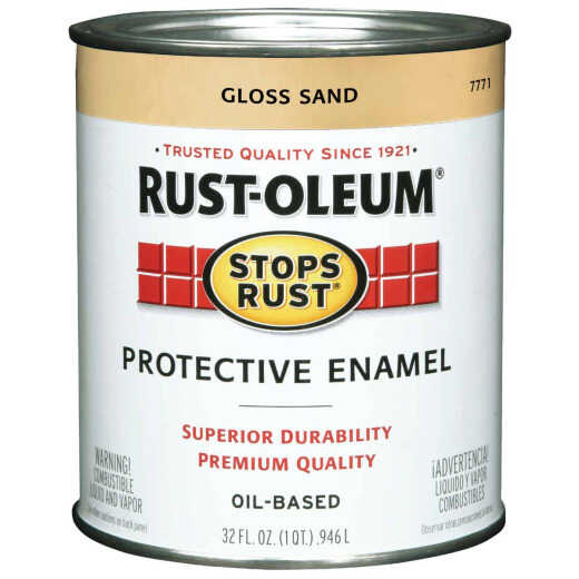 Rust-Oleum Stops Rust Oil Based Gloss Protective Rust Control Enamel, Sand, 1 Qt.